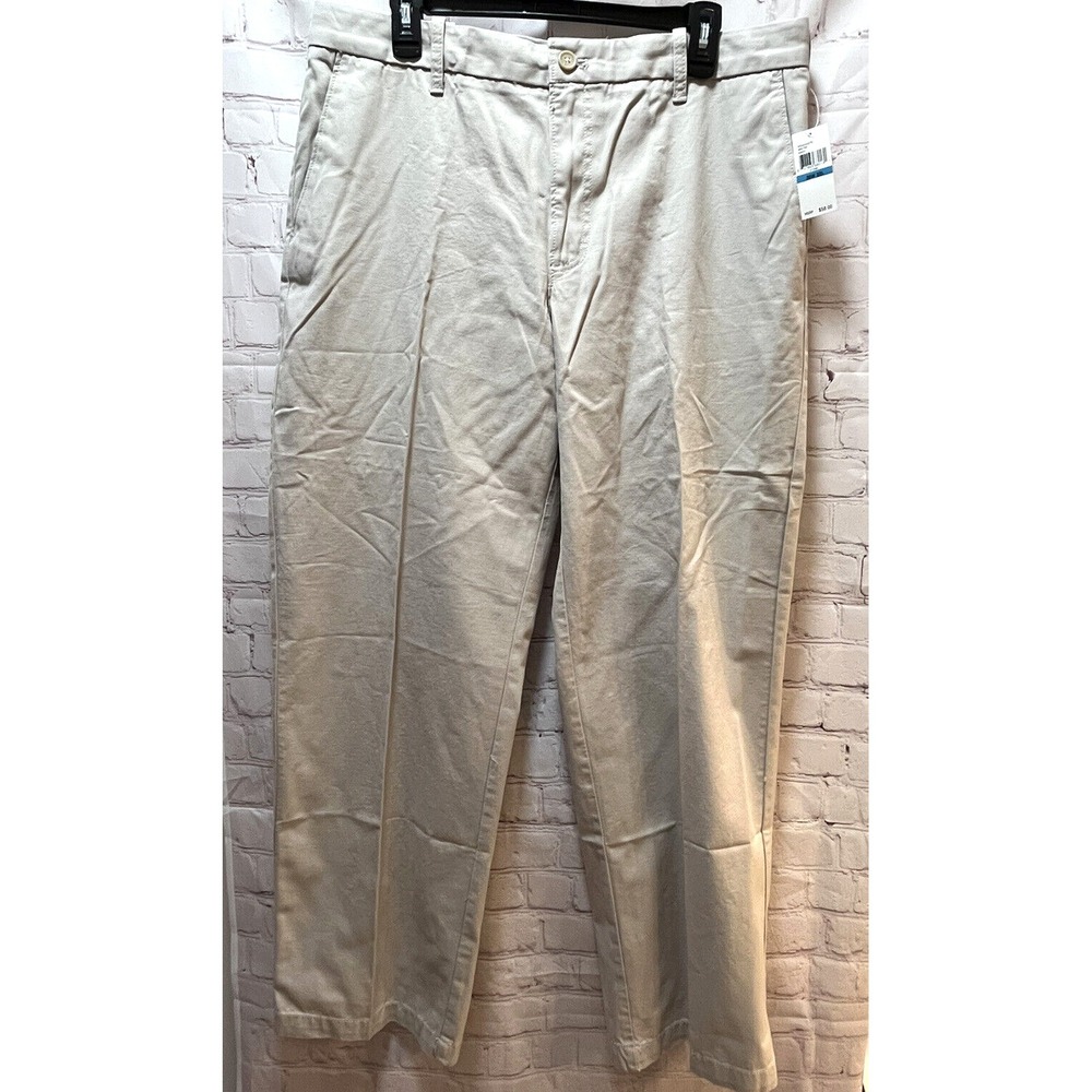 Izod Saltwater men's Straight Fit Stone color Khaki pants 36x32 straight leg